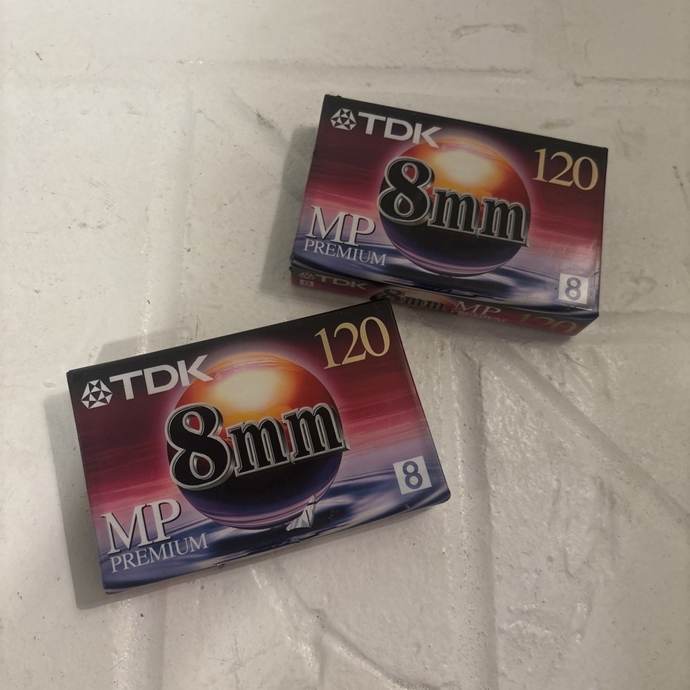 TDK 8mm - MP Premium 120 Minutes Blank Tape (Lot Of 2) - Brand New & Sealed